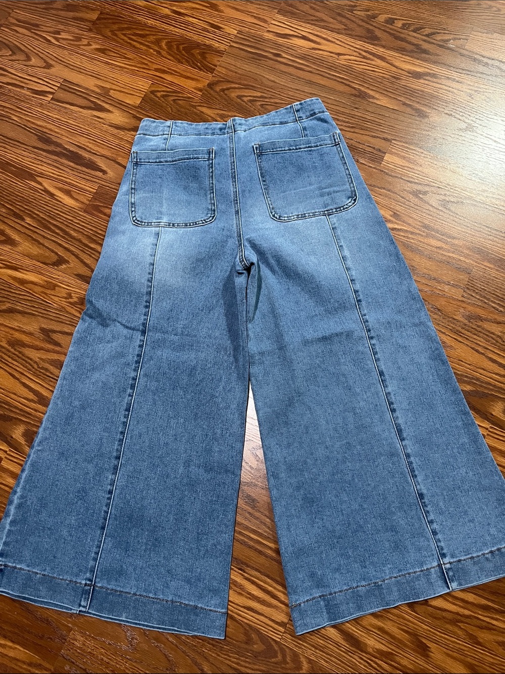 Kensie Wide-Leg Paneled Blue Denim Jeans size 6 - Picture 8 of 8